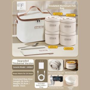 CHIZHIDU | Insulated Portable Electric Heating USB Lunch Box 24 Hours