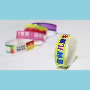 Disposable Colored Tyvek Paper Wristband Party Festival Event Entry Tickets Waterproof Wrist Bands