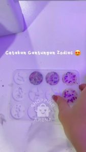 Cetakan Resin Zodiak Gantungan Kunci Bentuk Bulat Zodiac Bandul Anting Kalung Bahan Karet Silicone Lentur Elastis Cetakan Silikon Murah Anti Lengket