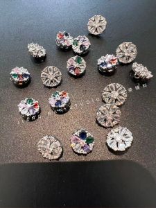 Áo Len Cardigan Nút Hoa Zircon Màu Sắc Sang Trọng Nhẹ Nhàng Áo Khoác Da Mùa Thu Đông Nút Trang Trí Nút Áo Nút Thời Trang