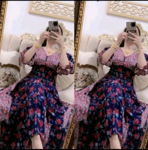 Gamis Dress Wanita Casandra Keong Katun Rayon Kasual