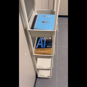 HOMEKING | Trolley Storage Rack 4/5 Tier Rak Buku Bookshelf Trolley With Wheels Kitchen Rack Storage Rak Troli Buku Kanak-Kanak