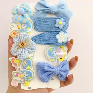 Hokkaido - Set 10 kẹp tóc hình nơ xanh biển dễ thương cho bé gái
