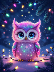 Bộ Tranh Kim Cương Huacan 2026 Mẫu Mới Đèn Lồng Nhiều Màu Sắc Chim Cú Tranh Ghép Hình Chủ Đề Động Vật Dán Đầy Đủ Diện Tích Kim Cương Nhựa Hình Vuông/tròn