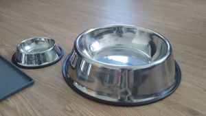 Petshome Pet Bowl Paw Print Stainless Bowl Stainless Pet Cat Dog Food Water Bowl Multipurpose Non-slip Durable Bowl Pet Accessories