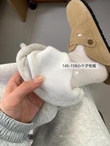 Womens High Waist Fleece Lined Straight Leg Wide Leg Pants Sporty Off-White Grey Winter Trousers Eighteen-Length
