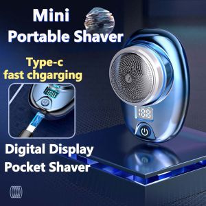 Mini Electric Shaver Led Digital Display Shaver Type-C Fast Charging Portable Scraper Waterproof Pocket Size Shaver for Travel
