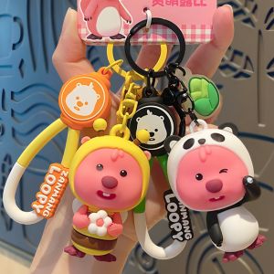 Cute Roxy Car Keychain: Girls' 2024 New Fashion School Bag Pendant Small Accessories Car Interior Decoration Personal Driving Supplies