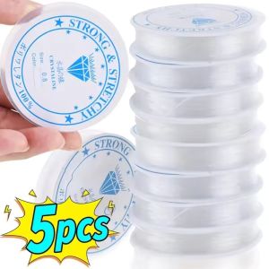 5Pcs Transparent Eco-Friendly TPU Crystal Elastic Beading Thread 0.4-0.6mm DIY Bracelet Necklace Jewelry Making Accessories