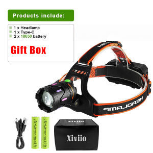 89000000LM Ultra Bright LED Headlight Strong Light 4500M Powerful Headlamp Rechargeable Head Torch Fishing Head Flashlight 18650