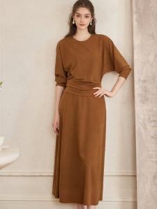 Roey s house | Simple Stylish Batwing Sleeve Knitted Suit