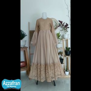 Gamis Annisa Maroon | Baju Katun Anak Perempuan dan Dewasa | Seragam Lebaran Toyobo Terbaru Murah
