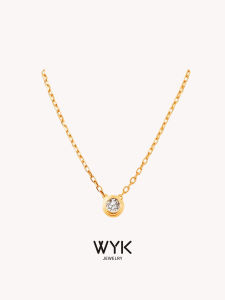 WYK | Elegant Luxury Small Solitaire Necklace For Women Collarbone