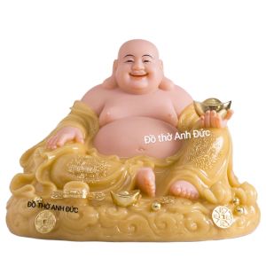 Tượng phật di lặc đá thạch anh nhập khẩu Đài Loan để trên bàn thờ thần tài thổ địa cao 23cm ngang 30cm