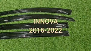 คิ้วกันสาด กันสาด กันสาดประตู สีดำทึบ ทรงTRD  4 ชิ้น โตโยต้า อินโนว่า Toyota Innova 2016-2022 ใส่ร่วมกันได้ A
