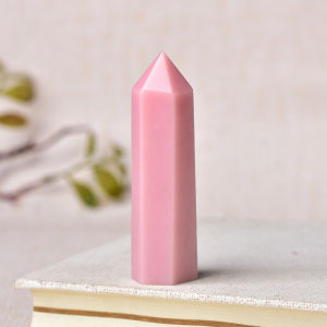 1PC Natural Stone Pink Opal Crystal Point Wand Healing Energy Quartz Home Decoration Reiki Polished 50-80mm Stone Chakra Obelisk