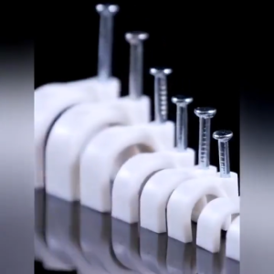 30Pcs/100Pcs - Round steel nail cable clamp for Ethernet LAN cable wall nail fixer 8mm