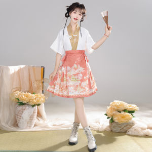 Original Chinese Style Short Length Horse Face Skirt by Yin Mei Lo Hanfu Daily Wear Polyester Material