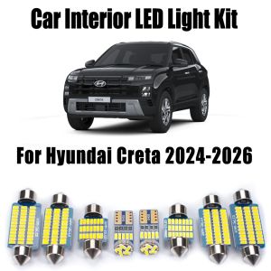 11Pcs Canbus Car Accessories For New Hyundai Creta 2024 2025 2026 Vehicle Reading Bulbs LED Interior Map Dome Luggage Light Kit