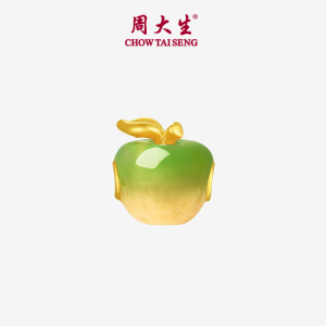 [Pre-sale] CHOW TAI SENG Pure Gold Charm Bracelet PendantTemperature Color Change Enamel Apple CTS 周大生 G1QB001458C (Free Bracelet Rope)