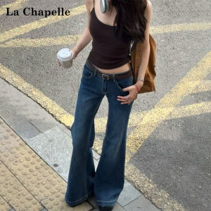 Quần Jeans Denim Ống Rộng Cạp Lows 2025 Thu Quần Jeans Nữ Co Giãn Thẳng Ôm Dáng Quần Dài Đến Sàn La Chapelle Retro