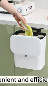 Multi Trash Bin With Cover Sliding Wall-Mounted Kitchen Trash Can for Bathroom Home Basurahan