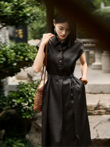 Silk Crepe Shirt Dress with Xiangyun Gauze Technique