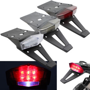 FUVOYA【CODs】Motorcycle Taillight Rear Fender Mudguard Mount Brake Light Turn Signal License Plate Light for Dirt Custom Off-Road Bike