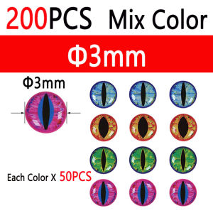 200pcs Mix Holographic 3D Epoxy Fish Eyes Dragon Eyes For Poppers Baitfish Streamer Saltwater Fly Jig Baits Fishing Lure Making