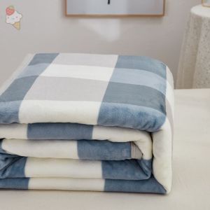 Thick Coral Fleece Flannel Bed Blanket Winter Sofa Covering Quilt Modern Simple Style Pure Color Bedding Cover Sheet