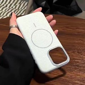 เคสหนัง TPU ป้องกันการตก เคสโทรศัพท์แม่เหล็กสำหรับ iPhone 16 15 14 13 12 11 Pro Max เคสกันกระแทกกันลื่น