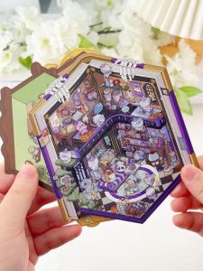 3D Miniature Scenes Sticker DIY Cute Cartoon Journal Halloween Landscape Building PET Simno Sticker 芯陌立体造景贴纸