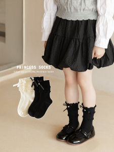 ถุงเท้าเด็กผู้หญิง ถุงเท้าผ้าฝ้ายแท้ ถุงเท้าครึ่งแข้งสไตล์เกาหลี ถุงเท้าลูกไม้เจ้าหญิง ถุงเท้าผ้าฝ้ายผสมสำหรับเด็ก ถุงเท้าฤดูใบไม้ผลิและฤดูใบไม้ร่วง