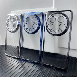 Xiaomi 14 Ultra Phone Case Luxury Electroplating Thin Transparent Hard Shell Full Edge Protection Simple High-End Sensation for Men And Women