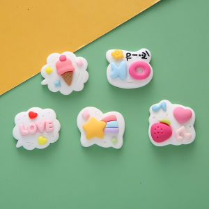 Handmade DIY Resin Letter Note Dialogue Badge Mobile Phone Card Hairpin Brooch Magnet Tile Accessories Material Creamy Fashion Jewelry