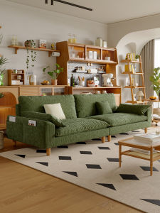 Retro Style Corduroy Fabric Sofa For Small Spaces Scandinavian Retro Design