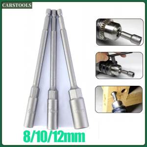 3Pcs Adaptor Socket Mata Kunci Shock Format Hexagonal Ukuran 8mm 10mm 12mm Panjang 150mm