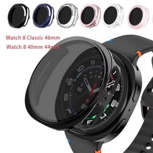 Kính Bảo Mật + Ốp Lưng Cho Samsung Galaxy Watch Vỏ Bảo Vệ Màn Hình Cứng Bằng PC Chống Nhìn Trộm Tương Thích Với 9/8/8Classic 40mm-46mm