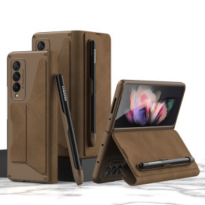 For Samsung Galaxy Z Fold 5 Fold 4 Fold 3  Case Phone Cases Flip Armor Folding Card Leather Protective Pen Slot Cover