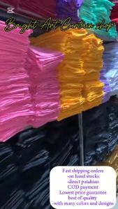 BRIGHT lababo curtain or half curtain/kitchen curtain plain with printed paha/sulutan high quality 60"wx30"L elegant