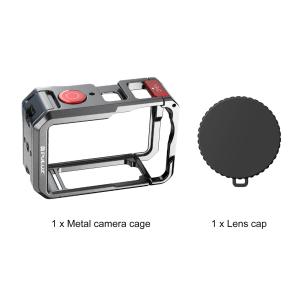 PULUZ | PULUZ For DJI Osmo Action 6 Metal Dual-Opening Camera Cage Expandable Frame with Silicone Lens Cap Aluminum Protection Frame