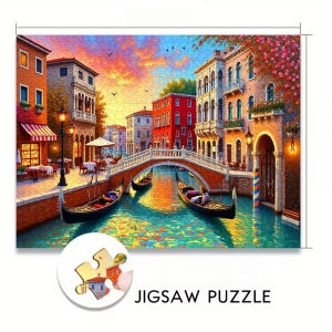500/1000pcs Venice Canal Bridge Jigsaw Puzzle - Large Scratch-Resistant Paper Puzzle for Adults Ideal for Family Fun & Creat