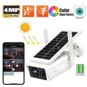4MP Wifi Solar Camera Wireless Built Battery Power Outdoor 4K 8MP IP Camera IP66 PIR Video Surveillance Security Bullet Cameras