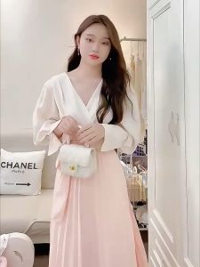 Dress New Cross V Neck Puff Sleeve Shirt Top M522