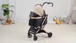 Pet stroller Detachable Stroller Teddy Cat and Dog Stroller Foldable and Cat Stroller Travel Strap Pet Stroller
