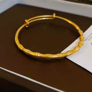 New Chinese Style Geometric Sand Gold Bamboo Node Bracelet Simple High-End National Trend Retro Commuter Versatile Hand Jewelry
