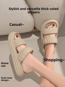 SHIPAILUO | Womens Summer Fashion Sandals Slip-On Thick Heel Outdoor Indoor Two-Way Wear Beach Sandals Comfortable EVA Material Flat Heel