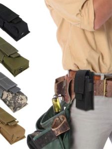 Outdoor Military Fan Flashlight Bag Small Single Tool Bag M5 Tactical Flashlight Bag Molle Accessory Hanging Bag Small Bag