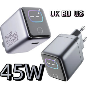 45W Touch Screen AI intelligent TFT Display Gallium Nitride Charger Suitable For Mobile Phones Tablets Laptops Fast Charging Head for iPhone 17/16/15 Multi Port Fast Charging Head