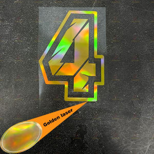 1PC Gold Laser Number 0 To 9 Motorcycle Stickers Waterproof for Motorcycle Helmet Fairing Tailbox Car Body Universal Vinyl Decal